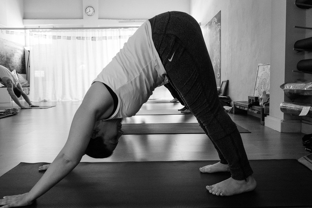 Yoga coach guiding a calm practice
